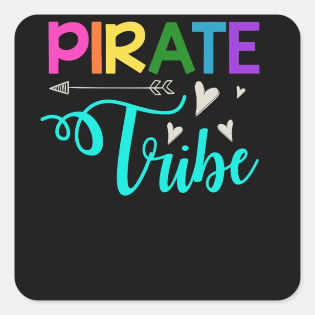 Sticker Carré Équipe Pirate Teacher Tribu Retour À L'École (Devant)