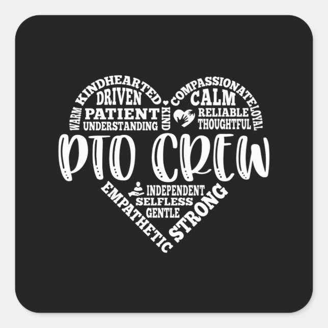 Sticker Carré Equipe PTO, organisation d'enseignants parents (Devant)