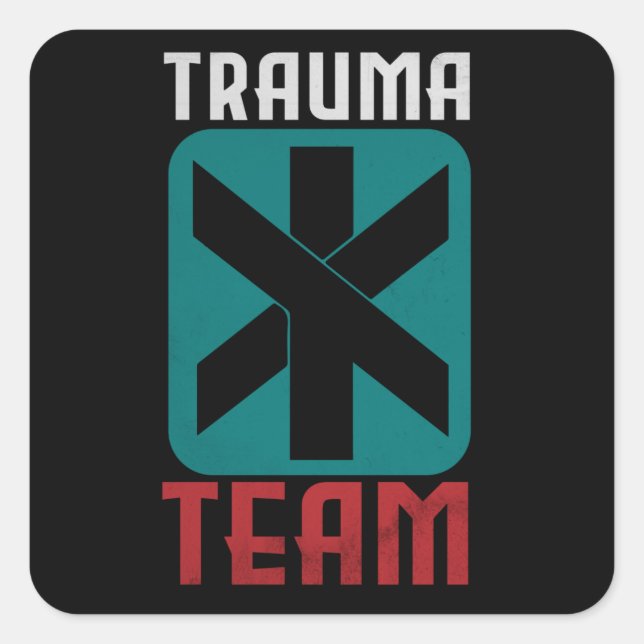 Sticker Carré Équipe Trauma Cyber Gaming Cadeau (Devant)