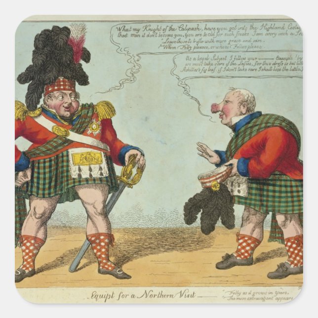 Sticker Carré Equipt pour une visite du nord, 1822 (Devant)