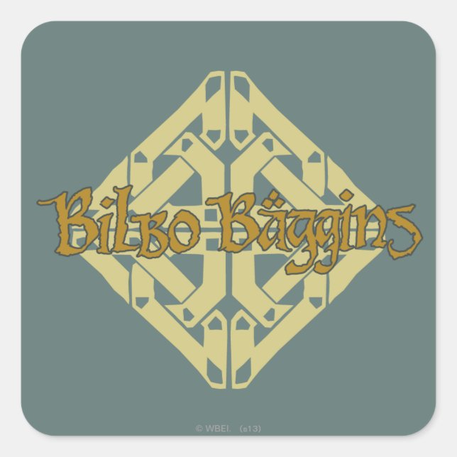 Sticker Carré Erebor - Nom BILBO BAGGINS™ (Devant)