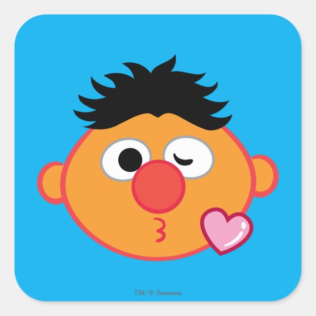 Sticker Carré Ernie Face lance un baiser (Devant)