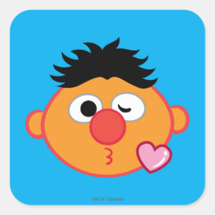 Sticker Carré Ernie Face lance un baiser