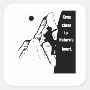 Sticker Carré Escalade rocheuse motivationnelle