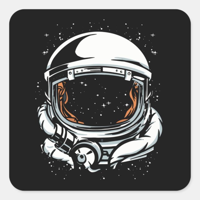 STICKER CARRÉ ESPACE D'ASSISTANCE ASTRONAUT (Devant)