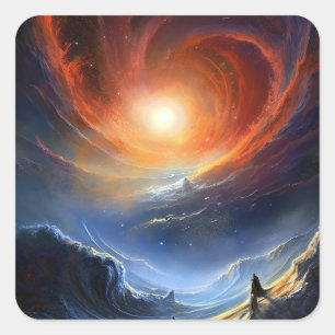 Sticker Carré Espace extra-atmosphérique Sci Wi Art paysage