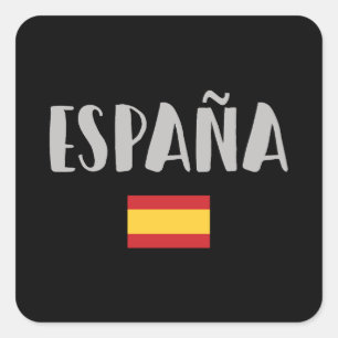 Sticker Carré Espagne Football Fan Shirt Carré drapeau Sticke