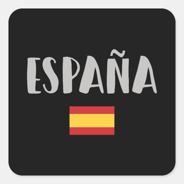 Sticker Carré Espagne Football Fan Shirt Carré drapeau Sticke (Devant)