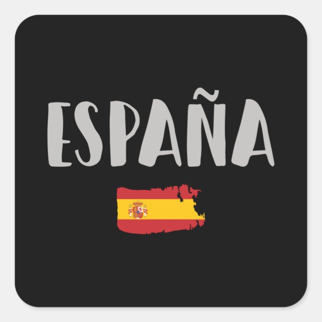 Sticker Carré Espagne Football Fan Shirt Drapeau (Devant)