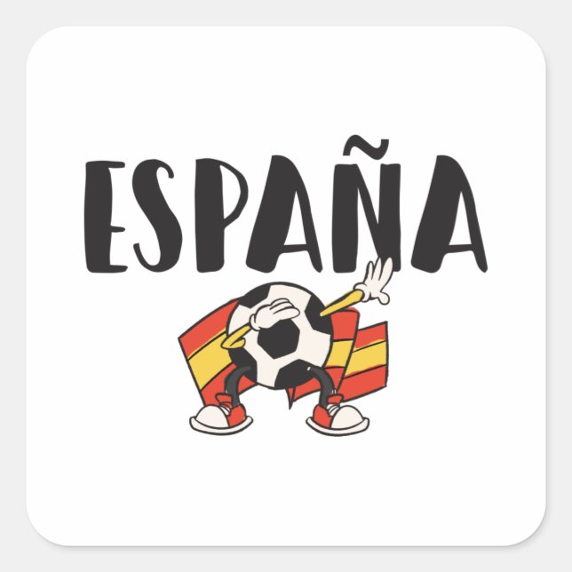Sticker Carré Espagne Football Fan Shirt Drapeau (Devant)