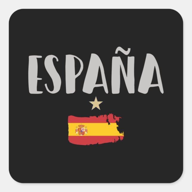 Sticker Carré Espagne Football Fan Shirt Drapeau (Devant)
