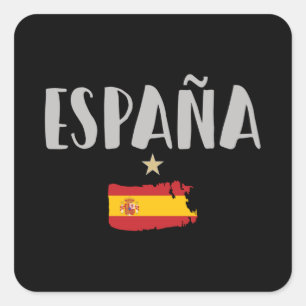 Sticker Carré Espagne Football Fan Shirt Drapeau