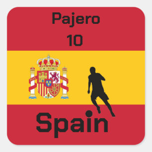 Sticker Carré Espagnol Football, personnalisable