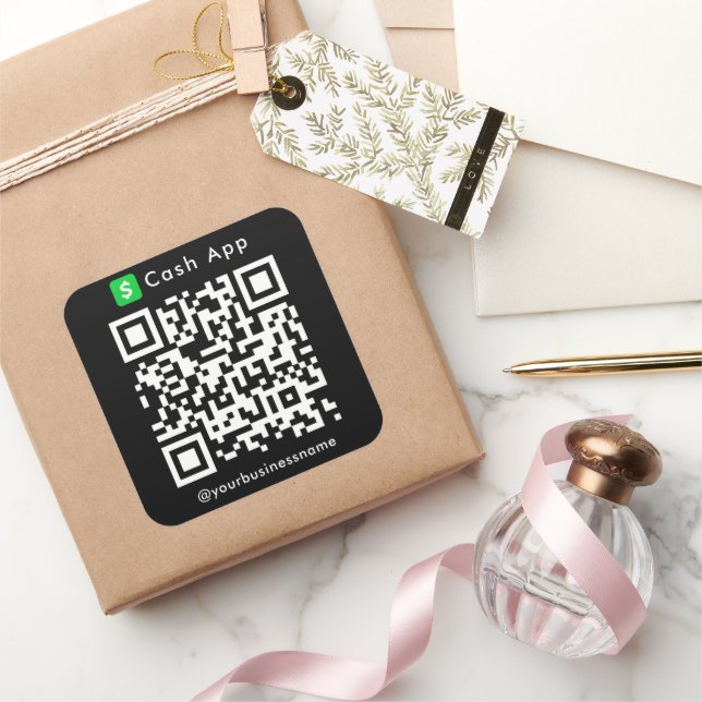 Sticker Carré Espèces App QR Code de paiement numérisation de pa (Cadeaux)