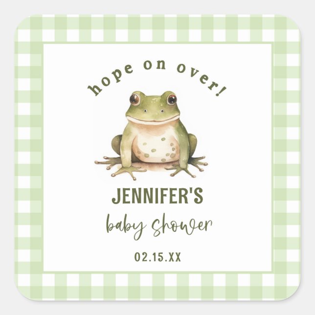 Sticker Carré Espoir sur le Baby shower de la grenouille (Devant)