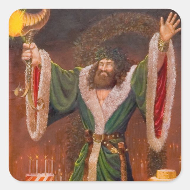 Sticker Carré Esprit de Noël présent (Devant)