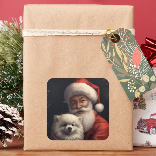 Sticker Carré Esquimau américain avec Noël Festif du Père Noël (vacances)