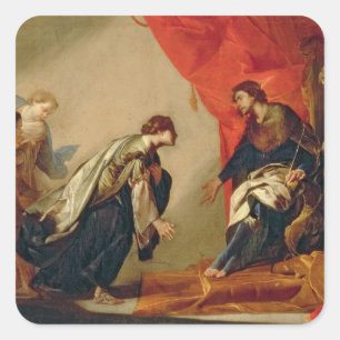 Sticker Carré Esther devant Ahasuerus, c.1645-50 (huile sur le