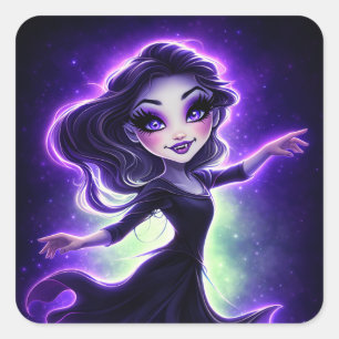 Sticker Carré Esthétique Fantaisie Sombre Lueur Violette