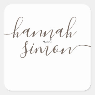Sticker Carré Esthétique moderne minimaliste Mariage d'or Squa