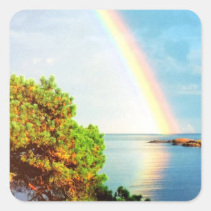 Sticker Carré Et Dieu A Placé Un Arc En Ciel Dans Le Design Phot
