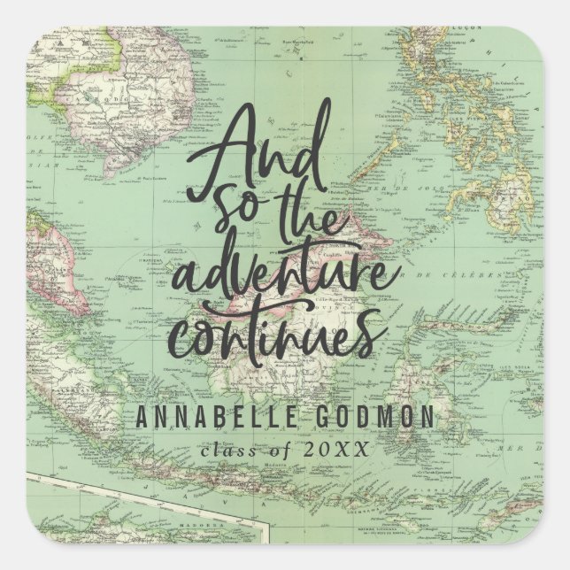 Sticker Carré Et donc l'aventure continue (Devant)