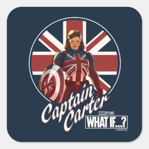 Sticker Carré Et si…?   Captain Carter Union Jack