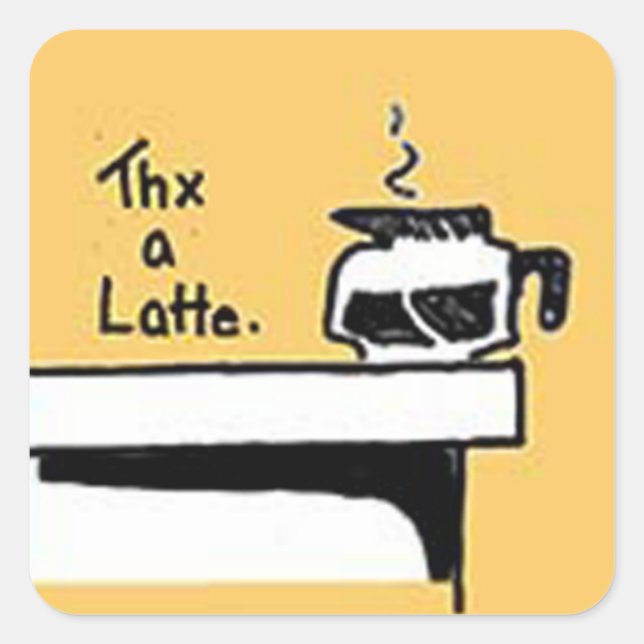 Sticker Carré Étaler Un Logo En Latte (Devant)