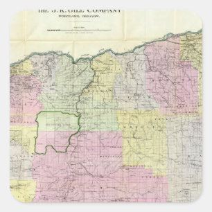 Sticker Carré État de l'Oregon