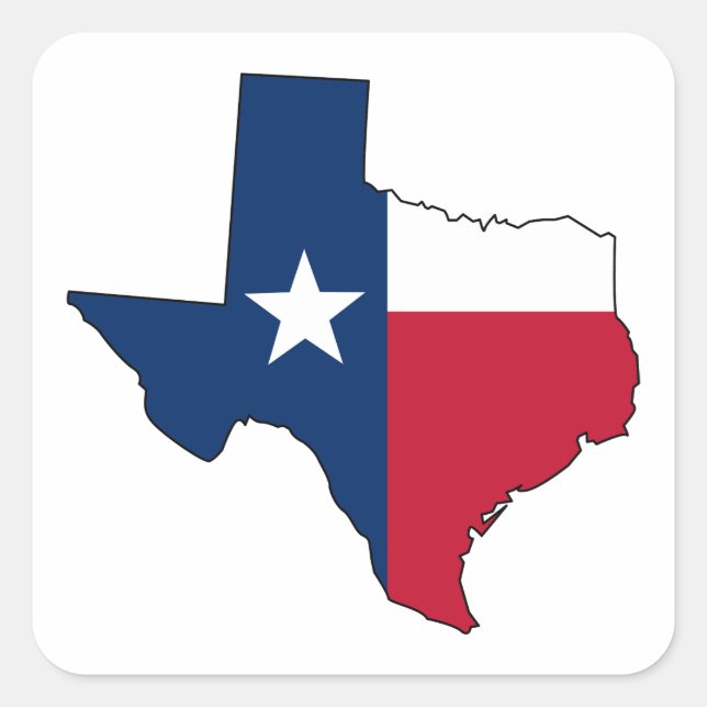 Sticker Carré État du Texas (Devant)