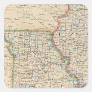 Sticker Carré États de l'Illinois, du Missouri et de l'Arkansas