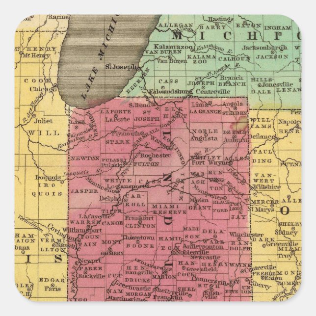 Sticker Carré États occidentaux 2 (Devant)