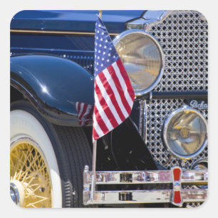 Sticker Carré États-Unis, Colorado, Frisco. Ancienne automobile 