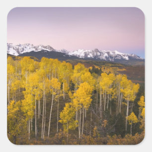 Sticker Carré États-Unis, Colorado, montagnes Rocheuses.  L'aub