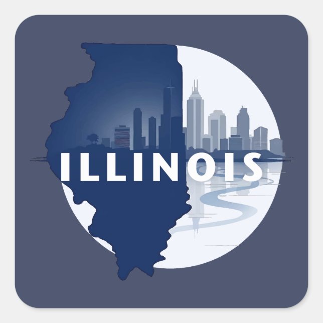 Sticker Carré États-Unis d'Amérique (Devant)