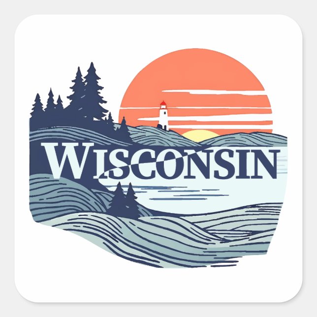 Sticker Carré États-Unis d'Amérique (Devant)