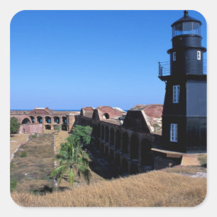 Sticker Carré États-Unis, FL, Florida Keys, Fort Jefferson, 1846