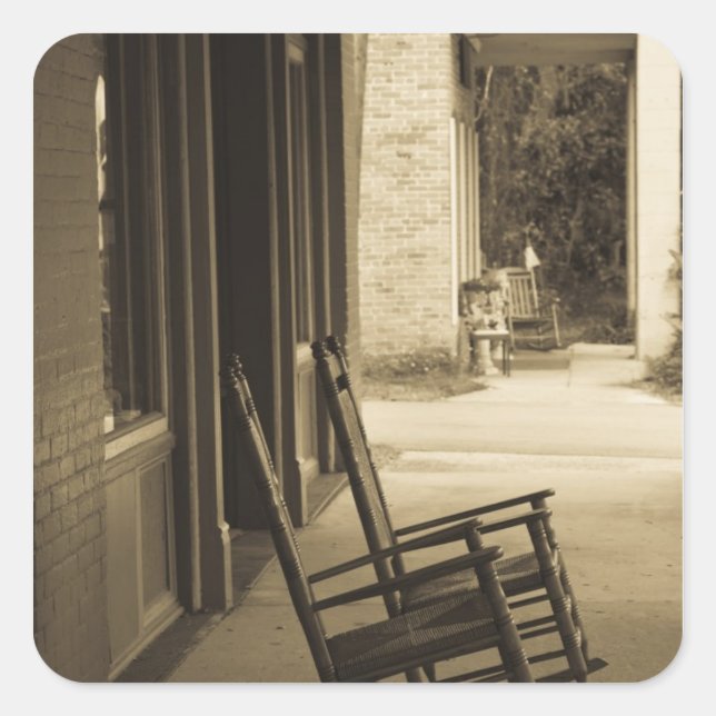 Sticker Carré Etats-Unis, Floride, Micanopy, plus ancien établis (Devant)