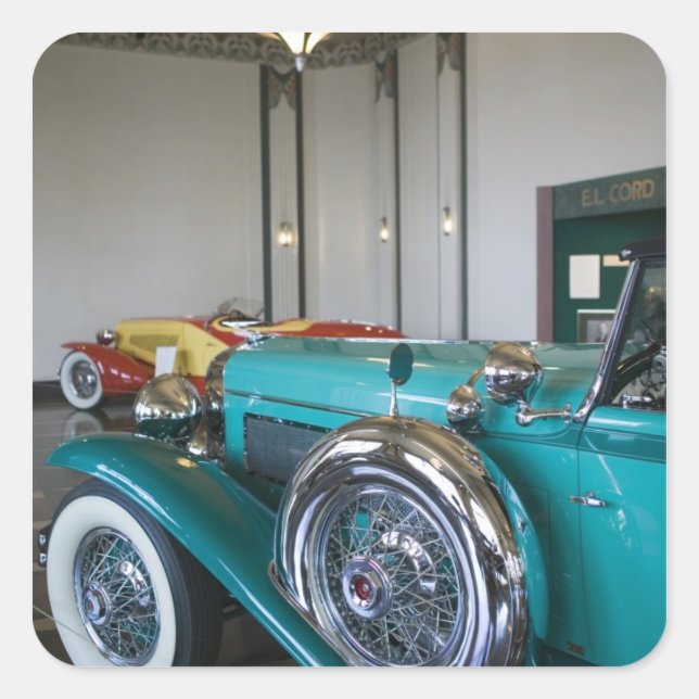 Sticker Carré États-Unis, Indiana, Auburn : Auburn, Cord, Duesen (Devant)