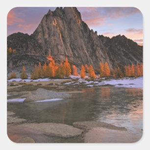 Sticker Carré États-Unis, Washington, montagnes Cascade.  Pic Pr
