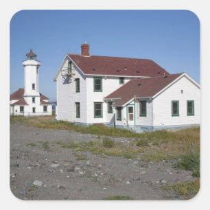 Sticker Carré États-Unis, Washington, Port Townsend, Point Wilso