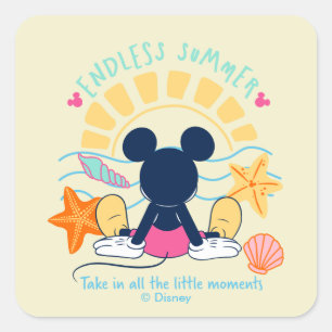 Sticker Carré Été sans fin Mickey Mouse