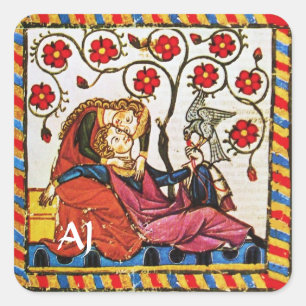 STICKER CARRÉ ETERNEL LOVE VALENTINE'S DAY PARCHMENT
