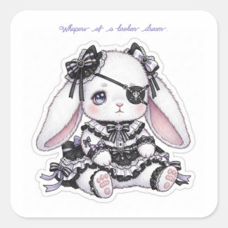 Sticker Carré Ethereal Gothic Rabbit - Sadness & Beauty Kawaii 