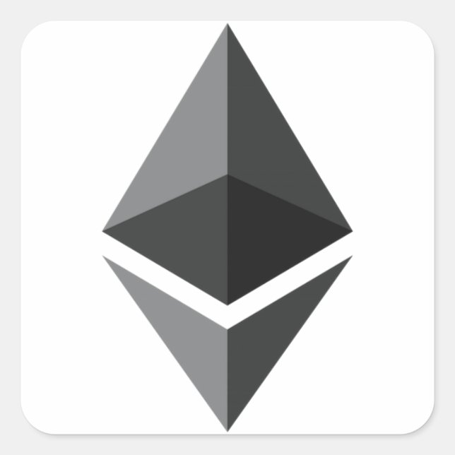 Sticker Carré Ethereum - Cryptomonnaie Super PAC (Devant)