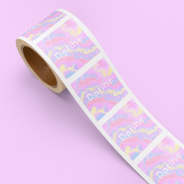 Sticker Carré Étincelles colorées Rainbow Girly (Créateur téléchargé)