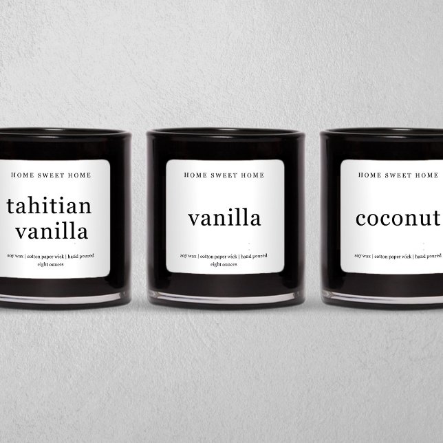 Sticker Carré Étiquette de bougie personnalisé (Créateur téléchargé)