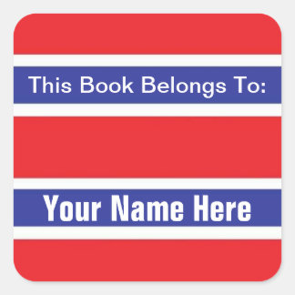 Sticker Carré Étiquette de propriété de livre patr