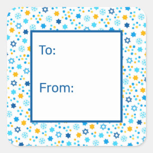 Sticker Carré Étoile de David Snowflakes