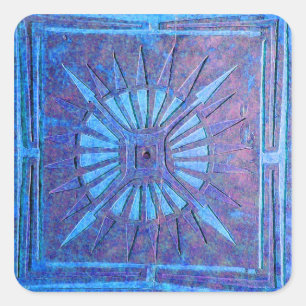 Sticker Carré ÉTOILE de MATIN, bleu, pourpre